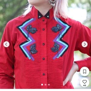 Vintage Wranglers western beaded button up shirt